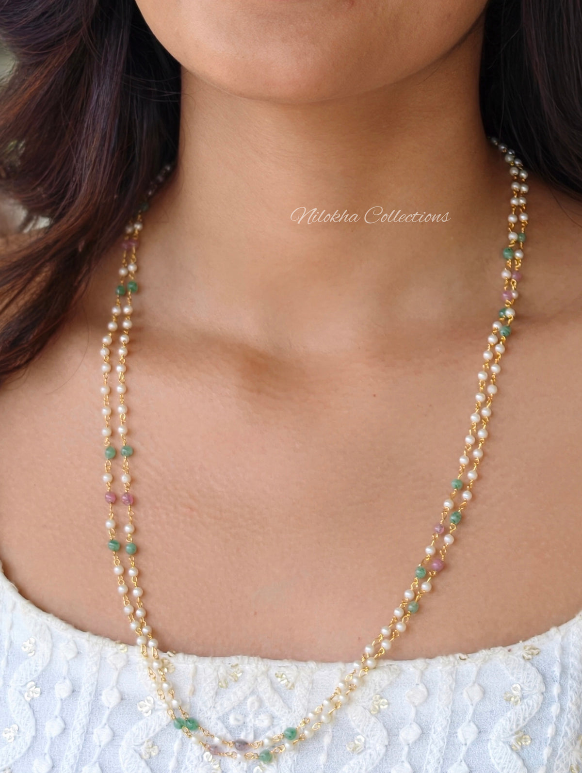 2 layer multi pearl chain | NAN420