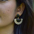 Stone drops with ghungroo pearls | NGE33