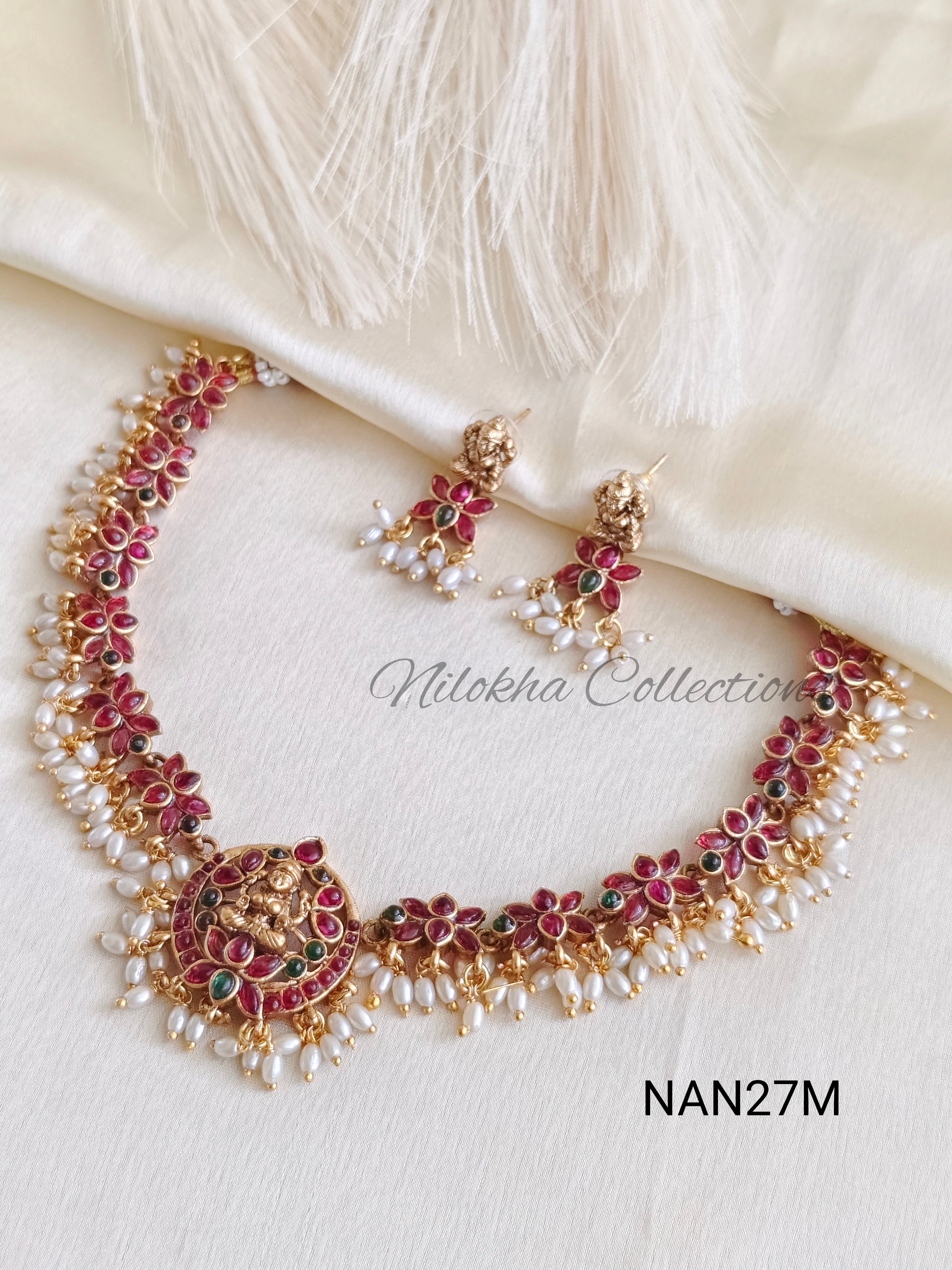 Lotus necklace with idol pendant | NAN27