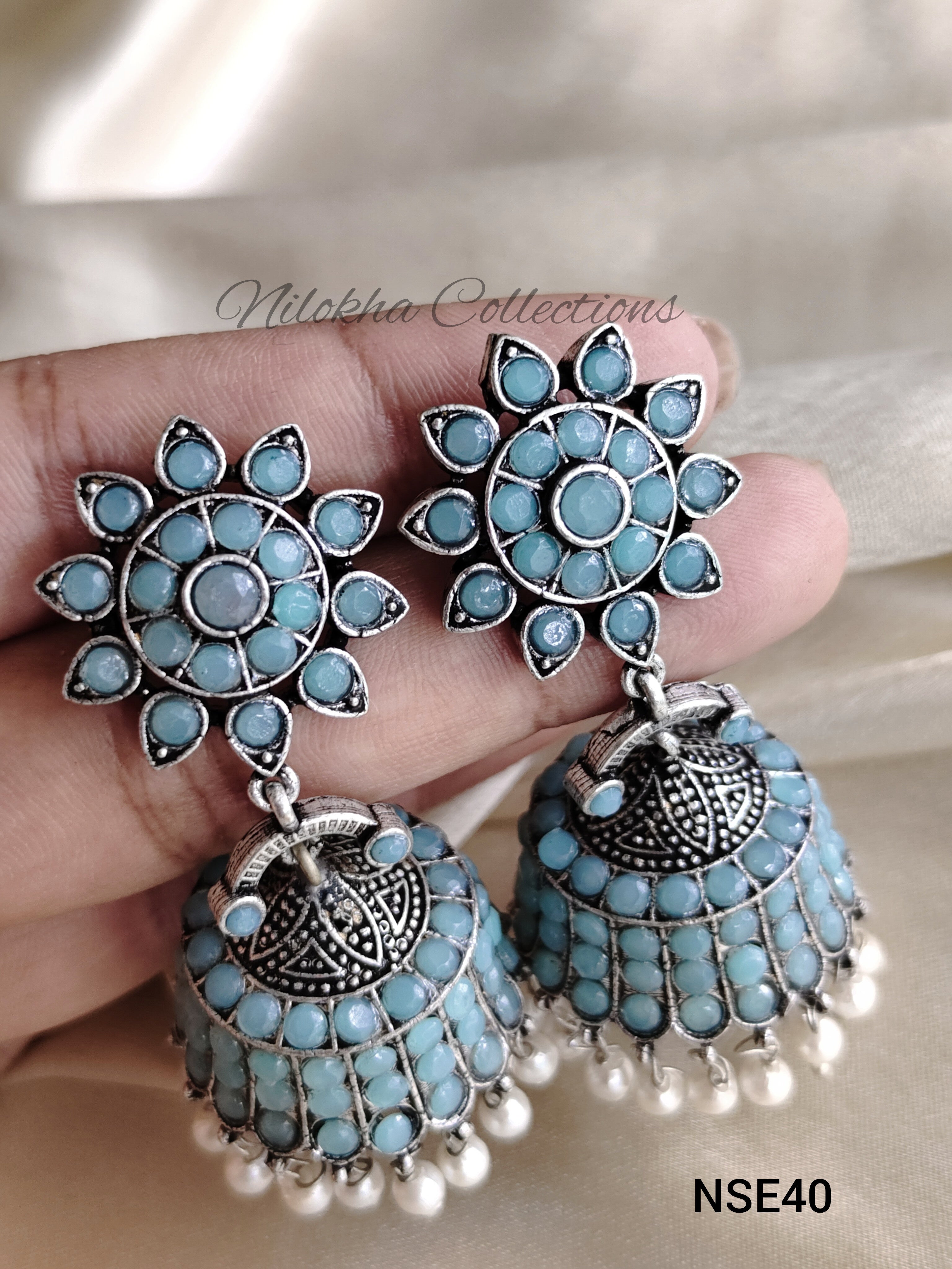 Colored stone jhumkas | NSE40