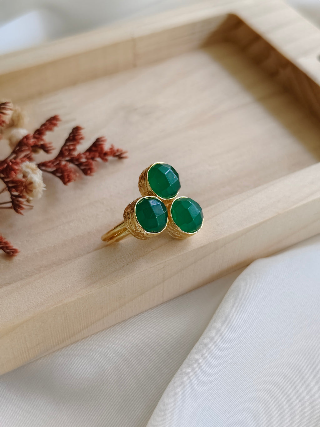 Tri-stone finger rings | NGR02