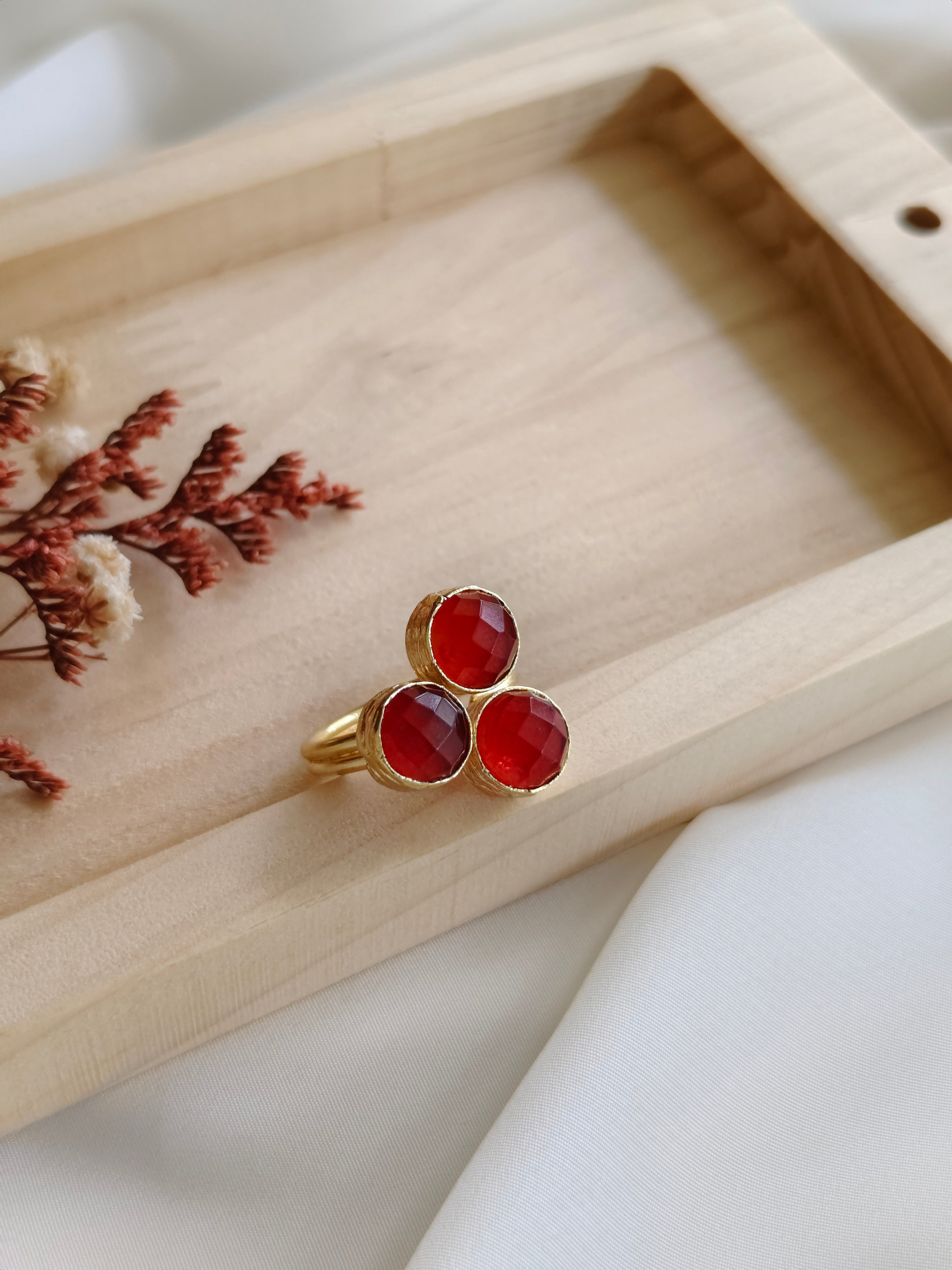Tri-stone finger rings | NGR02