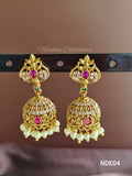 AD jhumkas with pearls | NDE04