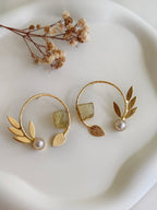 Natural stone earrings with pearls | NGE34