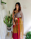 Tri-colored 120 count mul cotton saree | NCC20