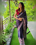 Ajrakh printed semi-modal saree | NCB24