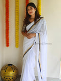 120 count mul cotton saree with border | NCO32