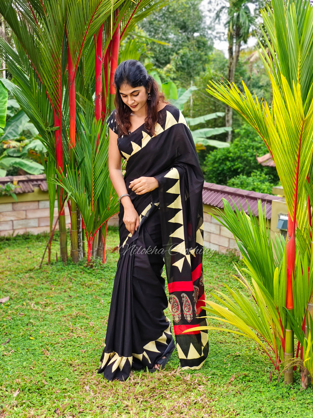 Mul cotton saree with temple border | NCB11