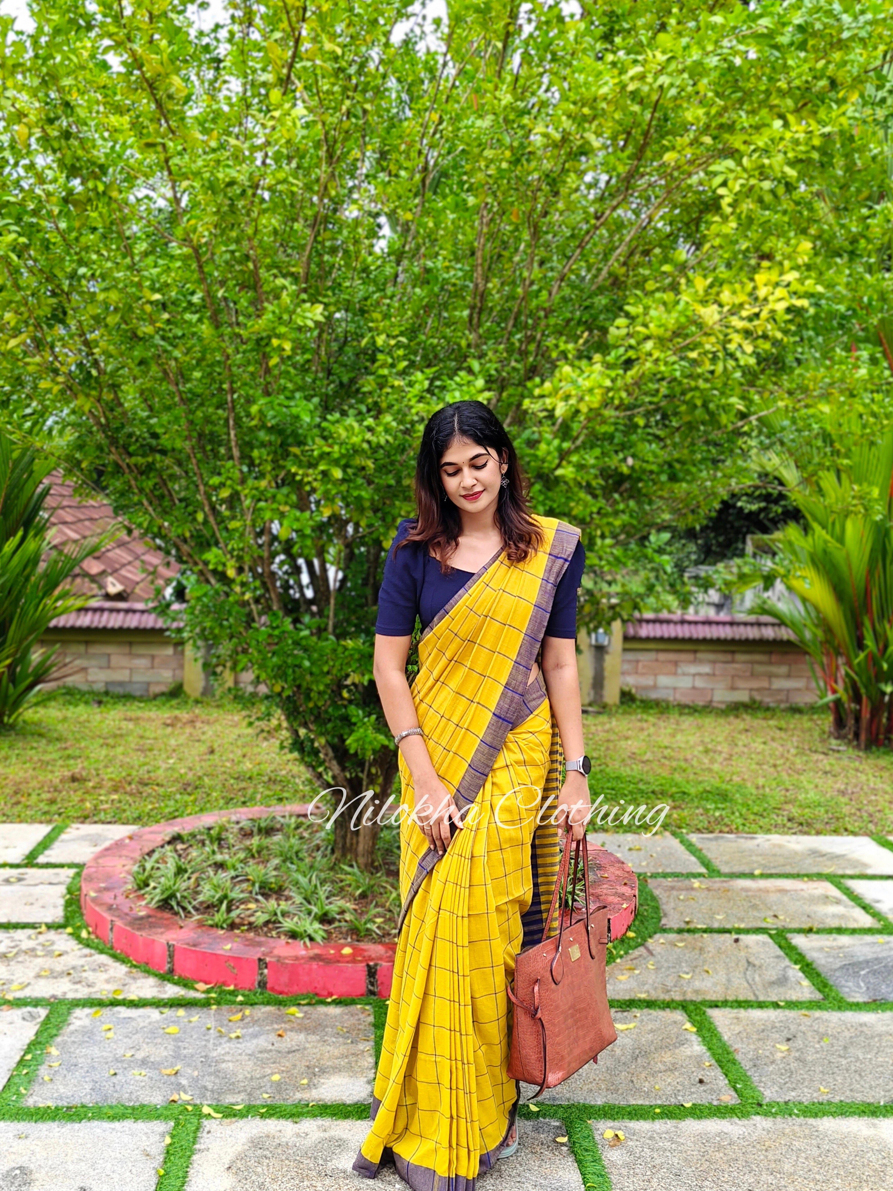 Cotton checked saree | NCB22