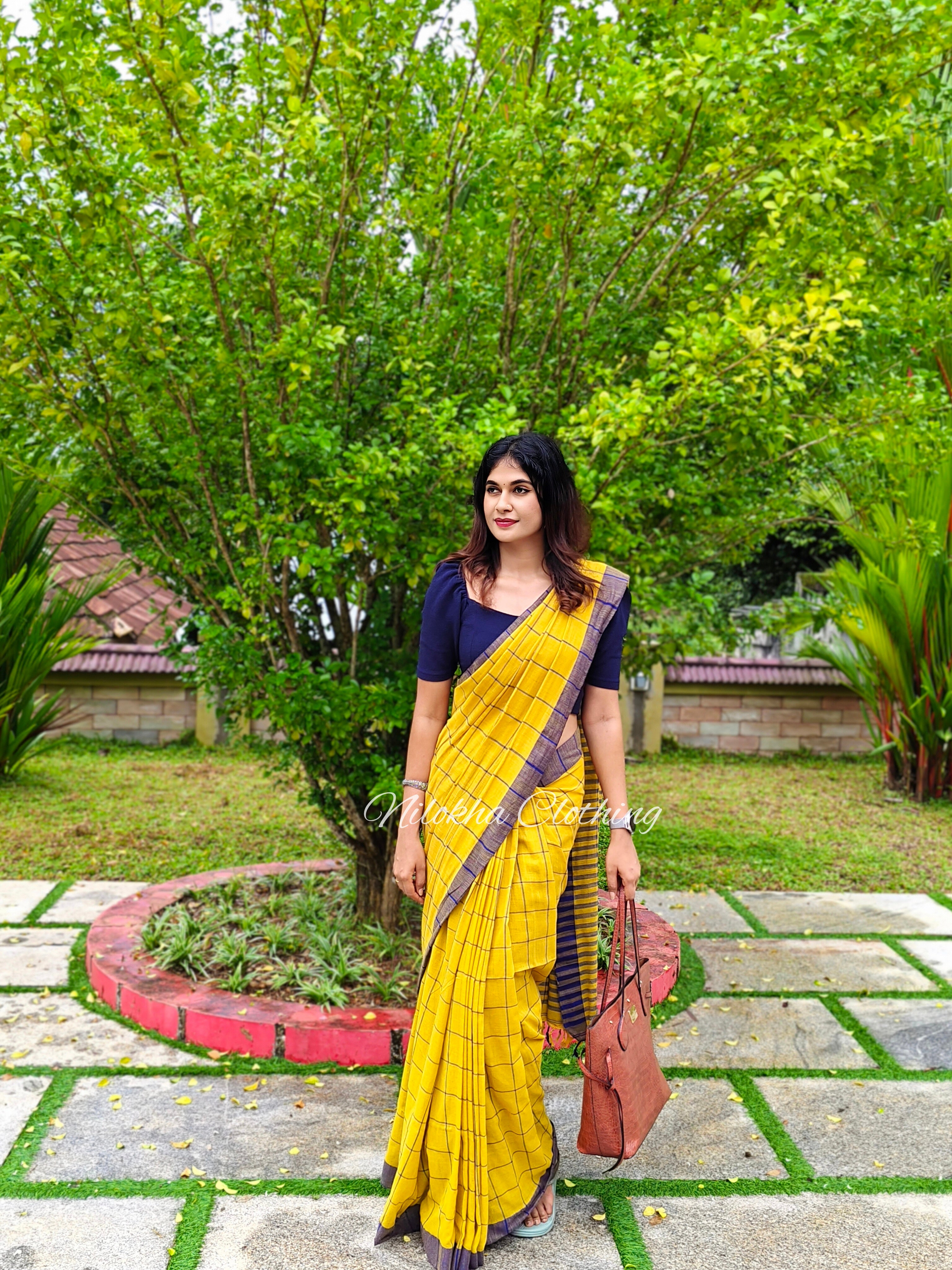 Cotton checked saree | NCB22