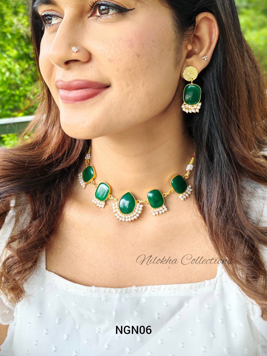 Monalisa necklace set with ghungroo pearls | NGN06