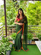 120 count mul cotton saree with zari border | NCC23