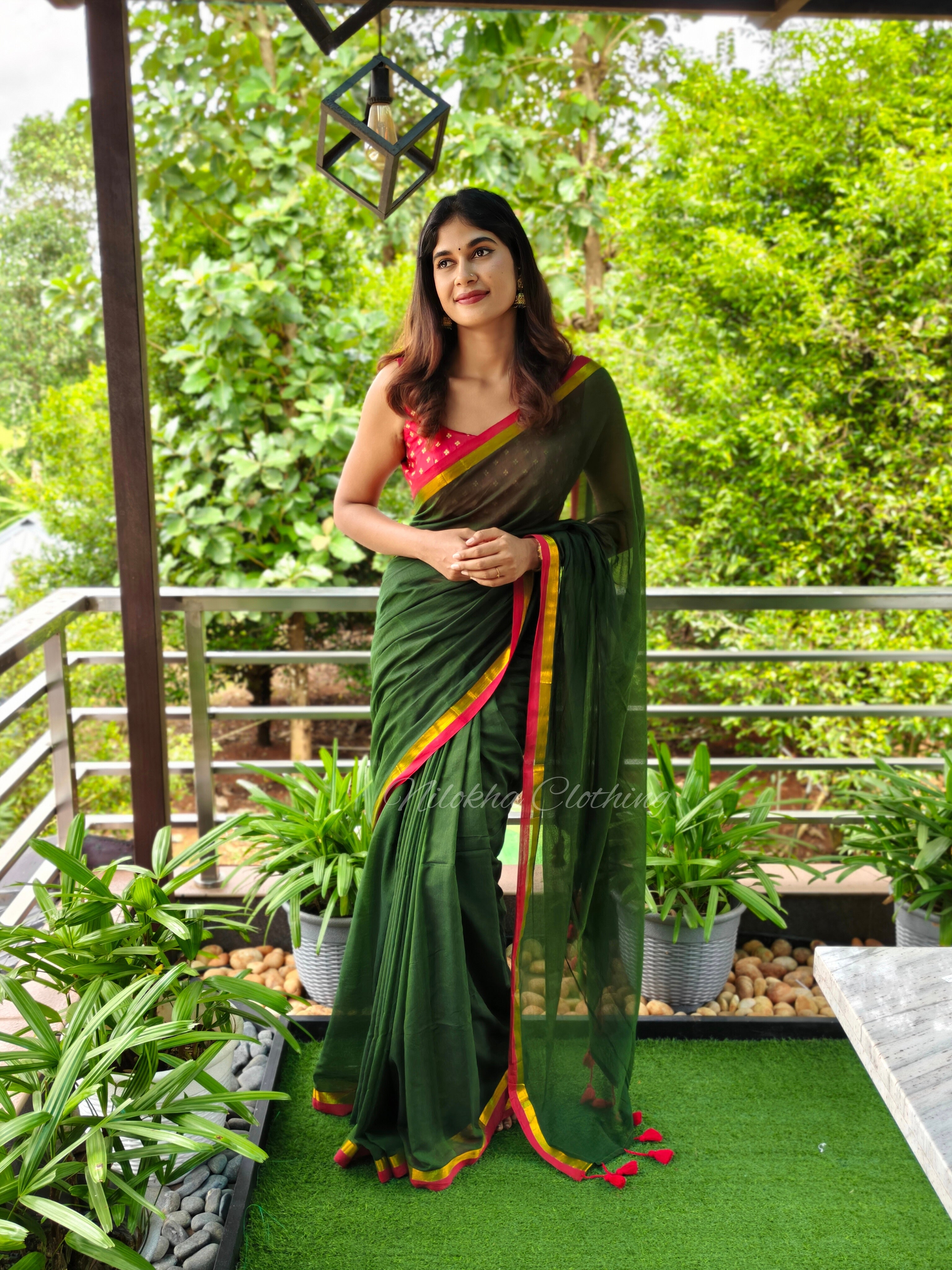120 count mul cotton saree with zari border | NCC23