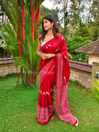 Bird pattern mul cotton saree | NCB09