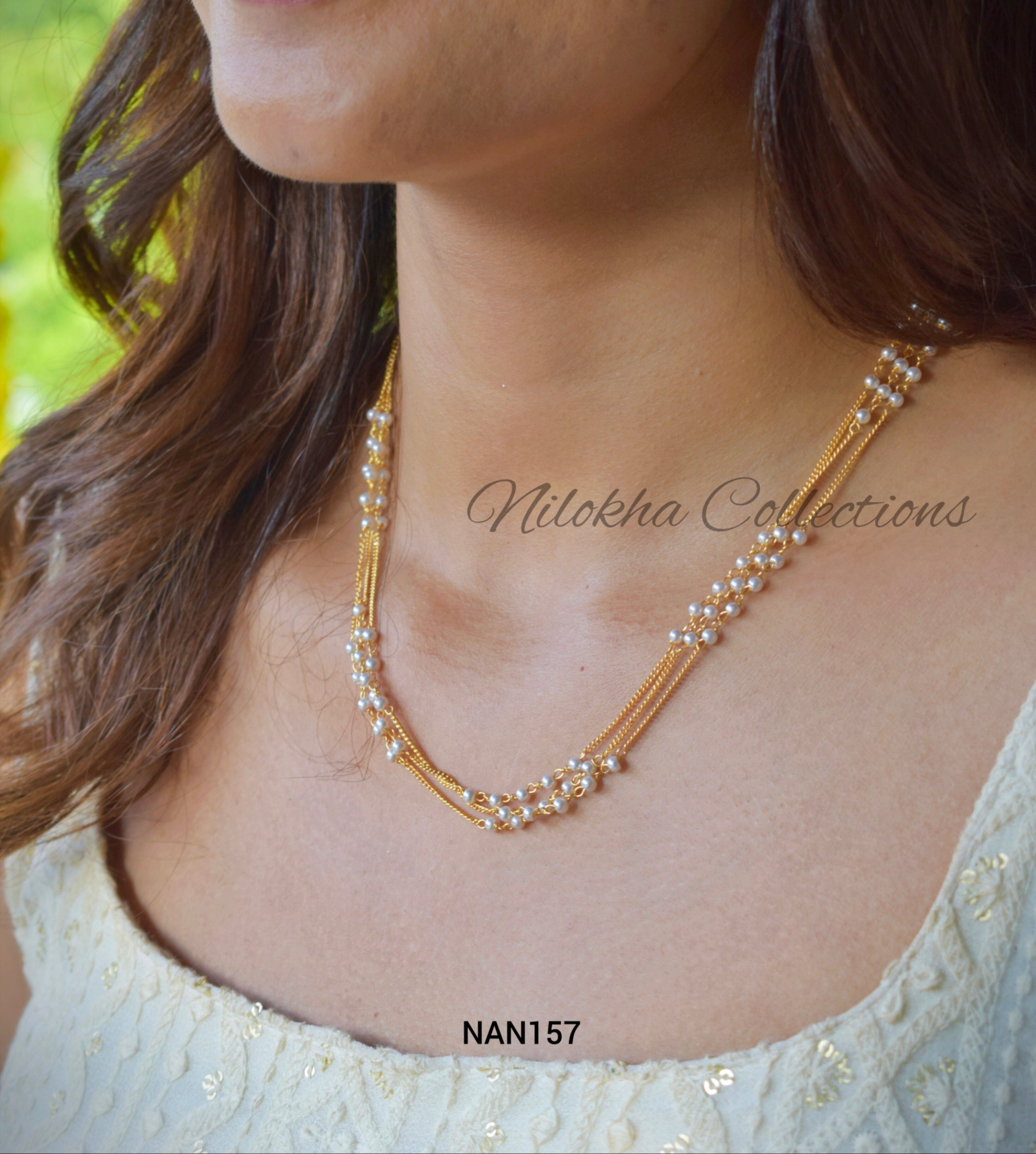 3 layer short pearl chain | NAN312A