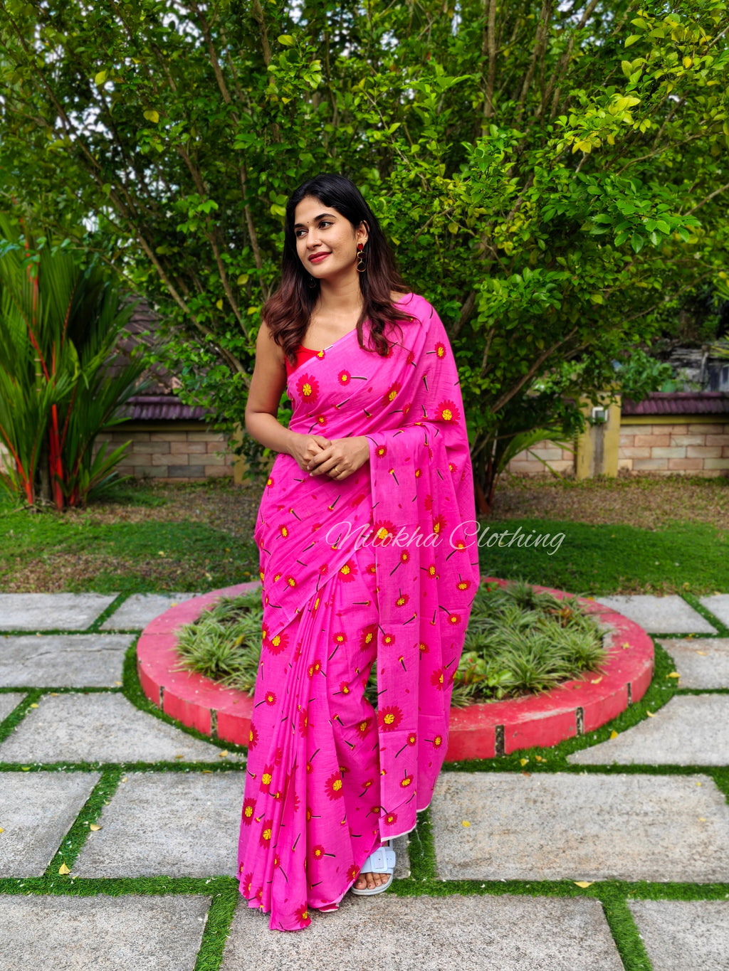 Floral mul cotton saree | NCB03