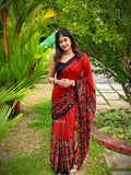Mul cotton saree with floral border | NCB13