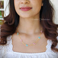 2 layer pastel pearl chain | NAN186