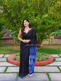 Plain mul cotton saree with contrast pallu | NCB10