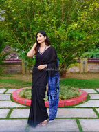 Plain mul cotton saree with contrast pallu | NCB10