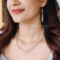 5 layer pearl chain with earrings | NAN286