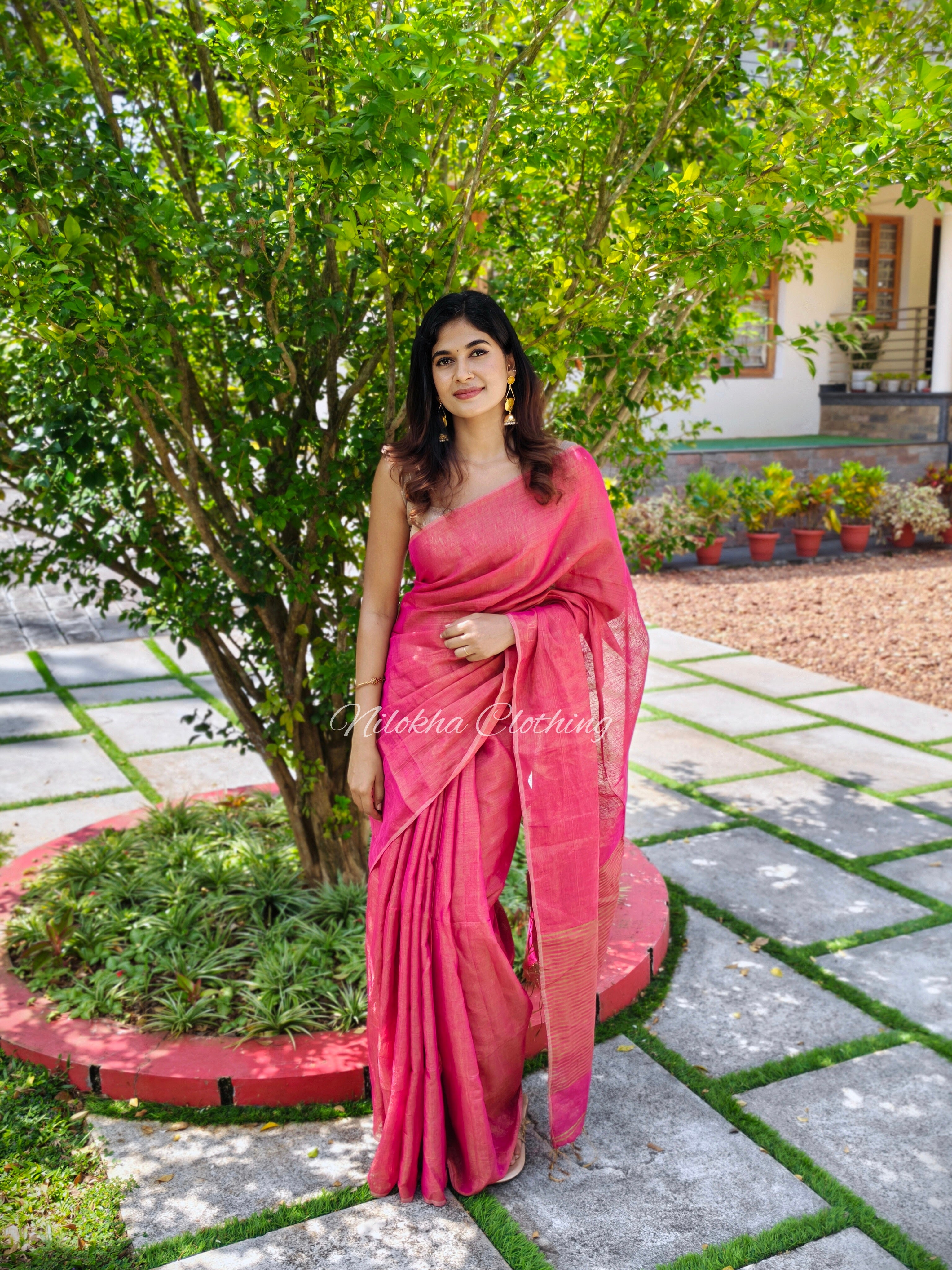 Tissue linen saree | NCC35