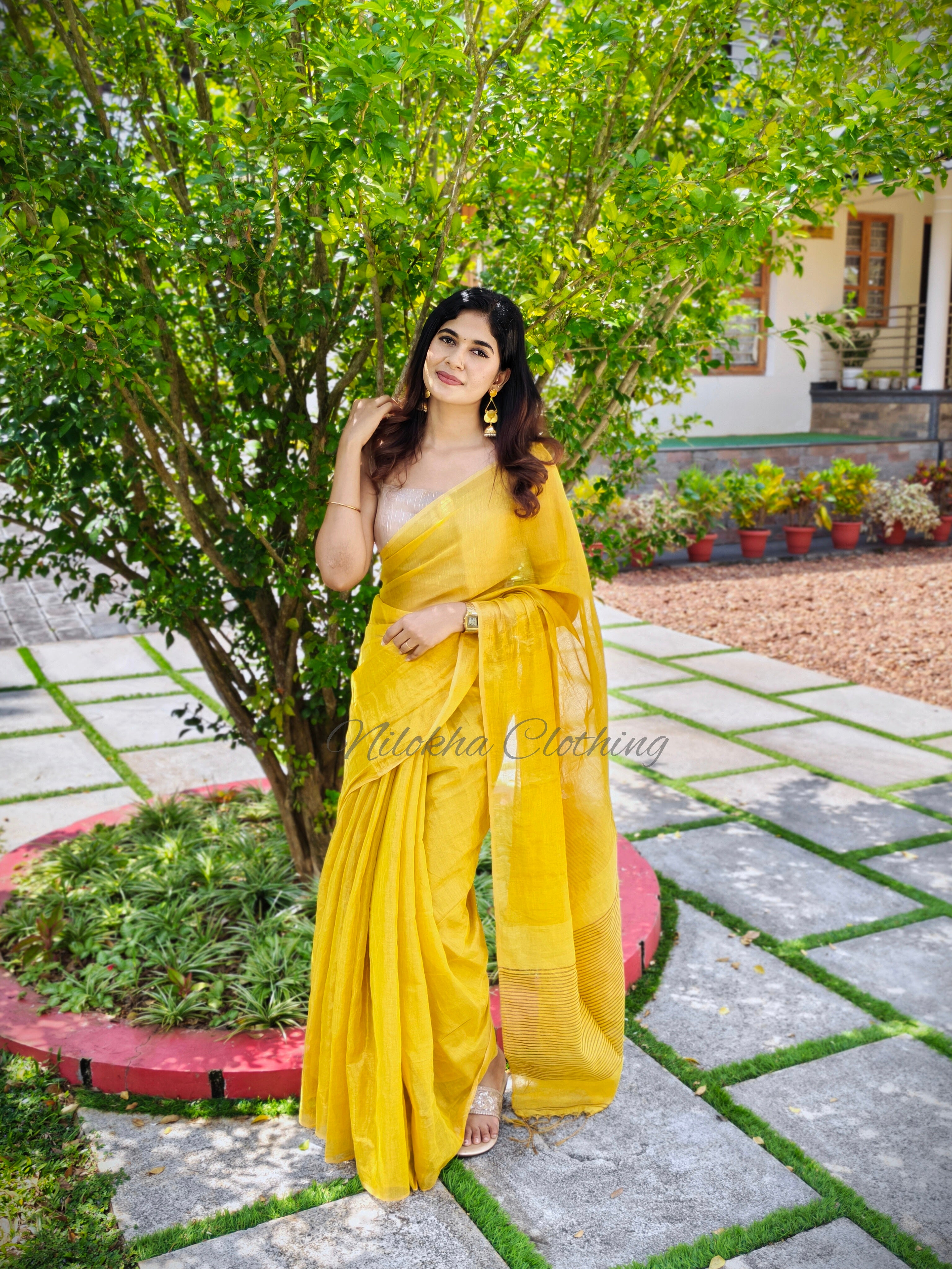Tissue linen saree | NCC35