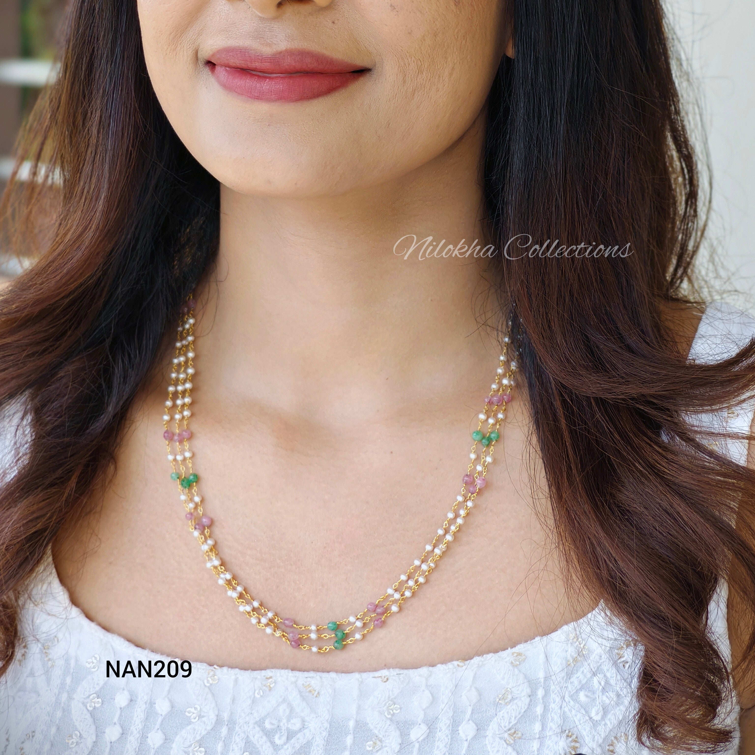 3 layer multi pearl chain | NAN209