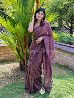 Khadi saree with zari lines | NCB29