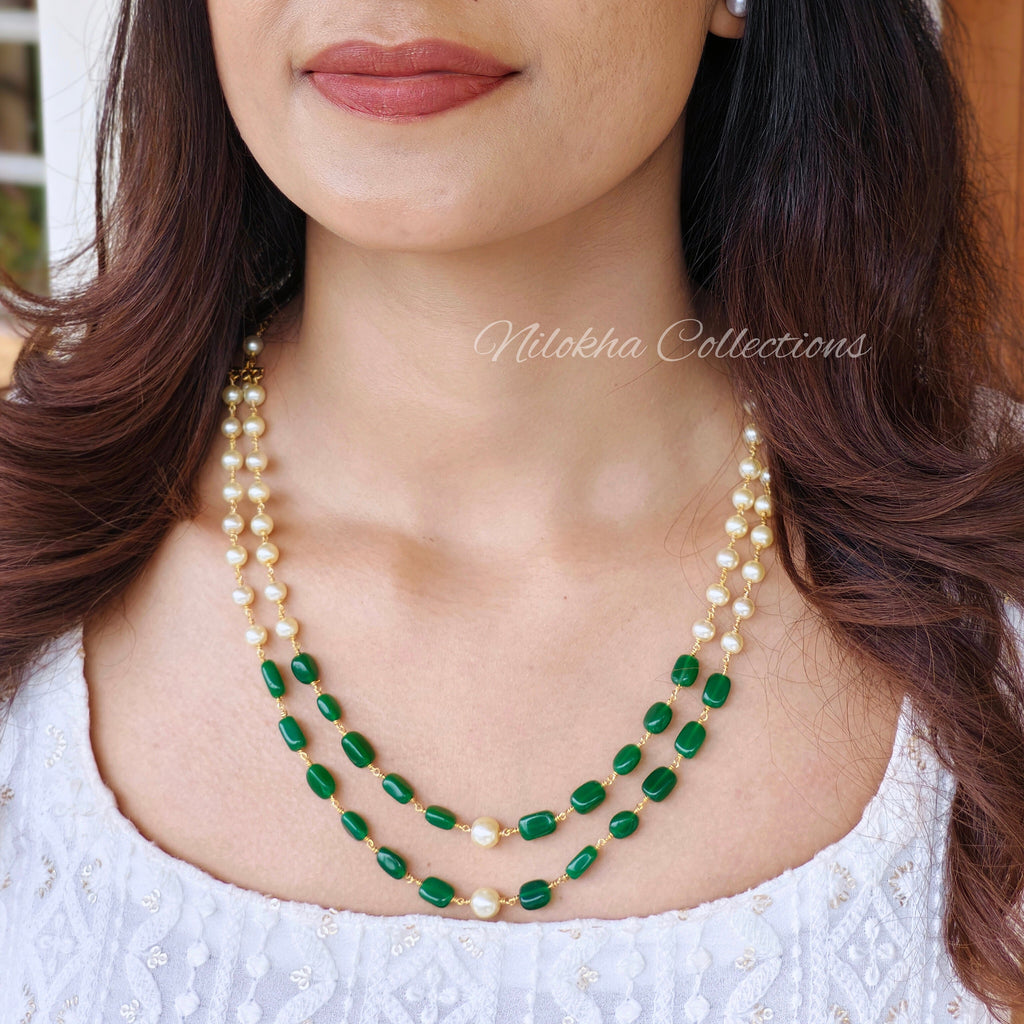 2 layer pearls with monalisa beads | NAN214