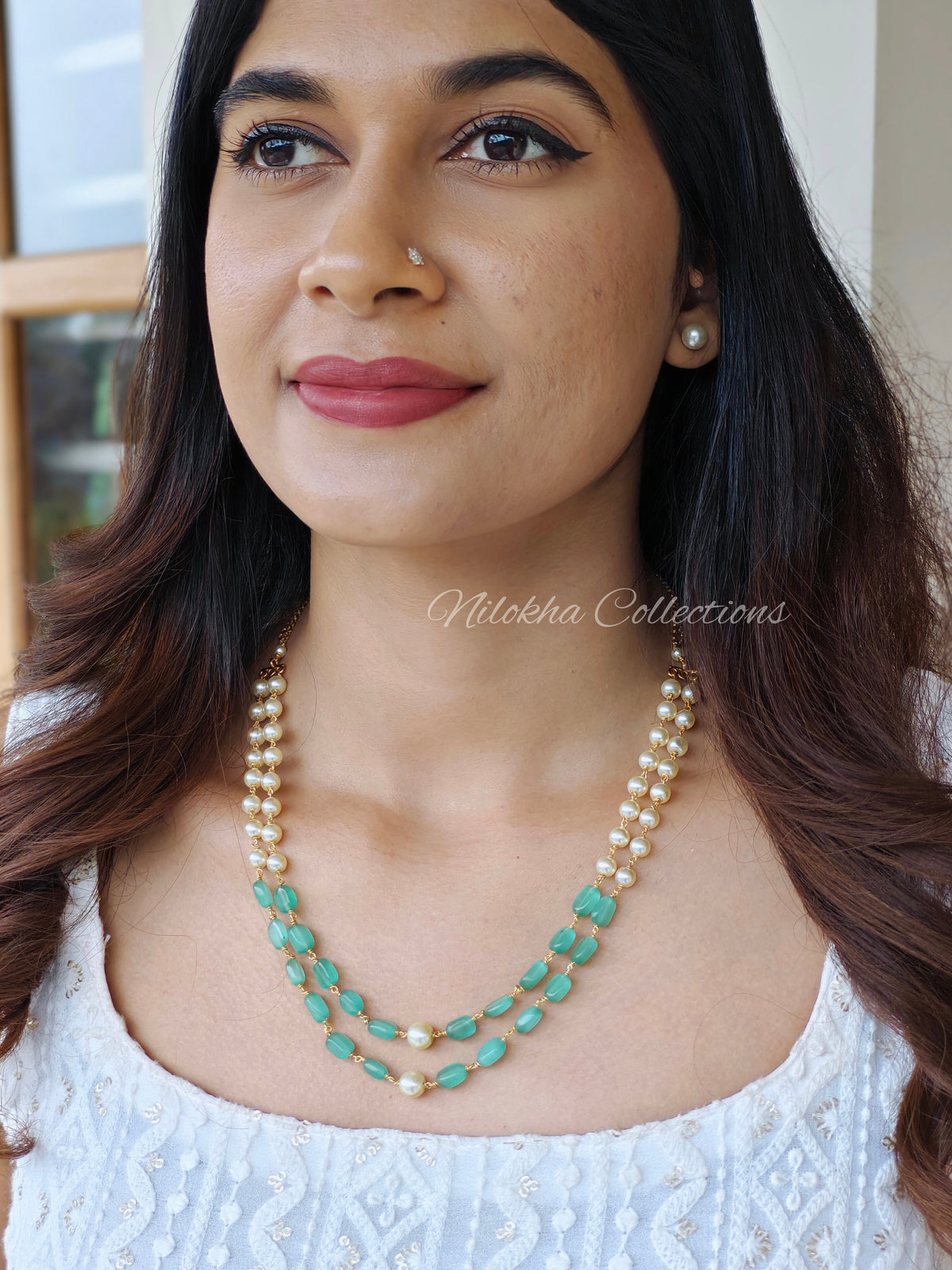 2 layer pearls with monalisa beads | NAN214