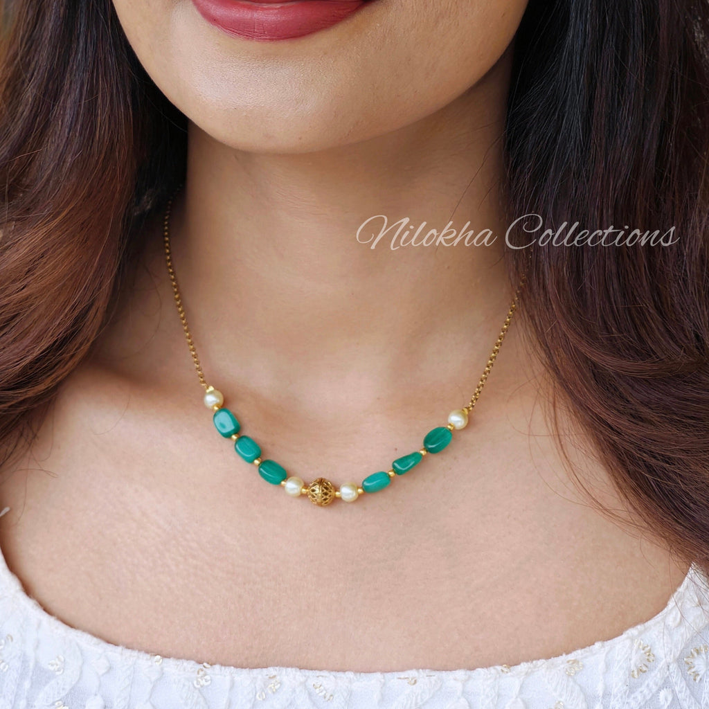 Simple Pearl Chain with Monalisa Beads |NAN222