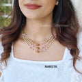 Layered pearl chain with teardrop beads |NAN216