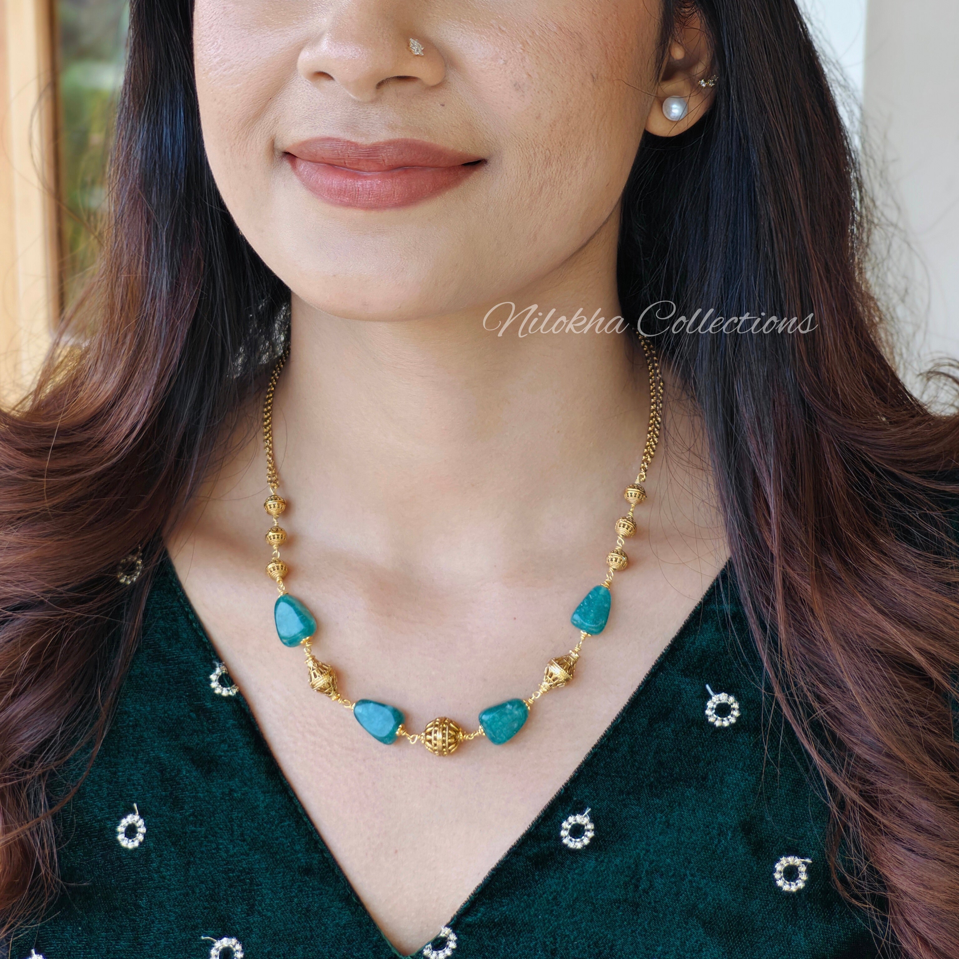 Beads chain with mix of golden balls |NAN217