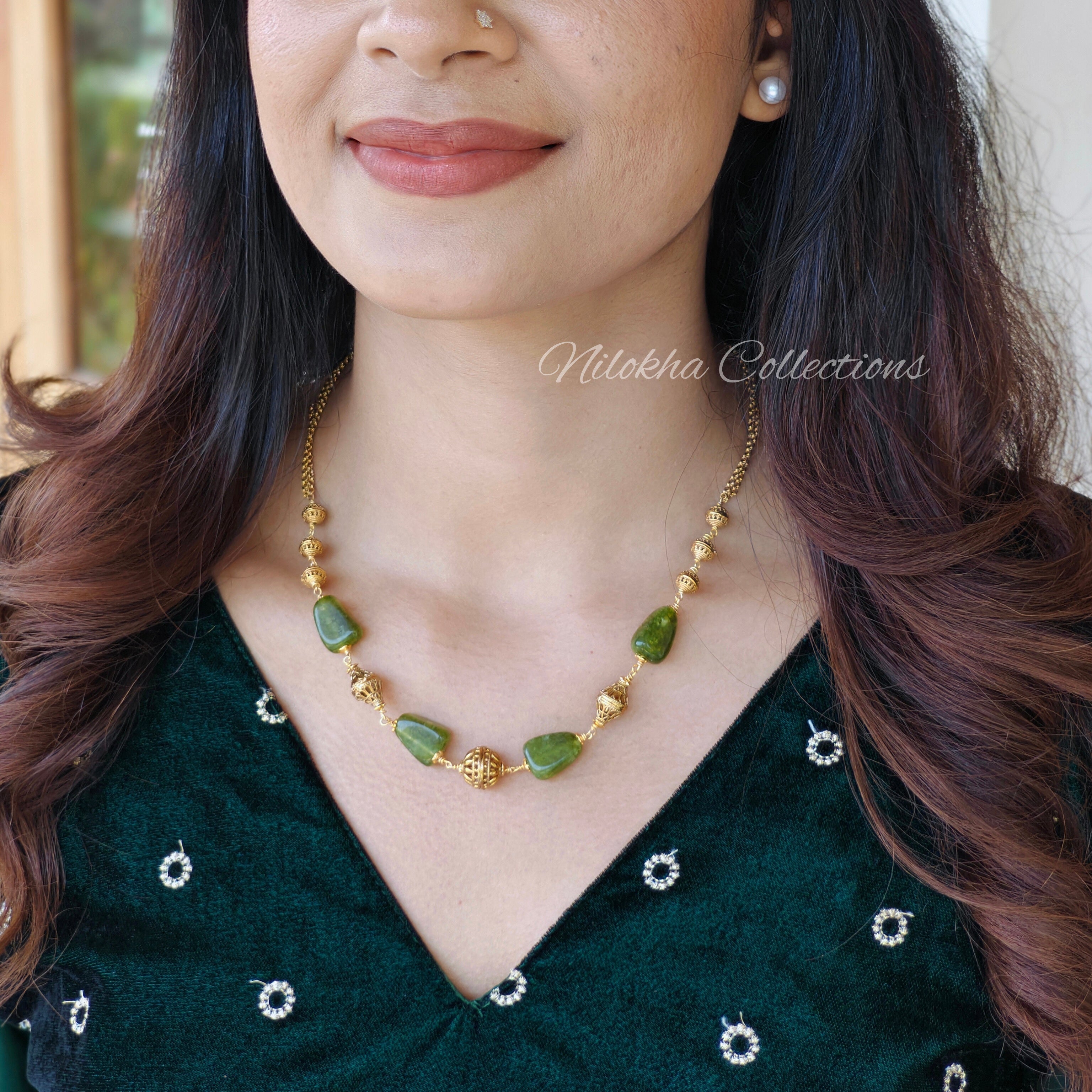 Beads chain with mix of golden balls |NAN217