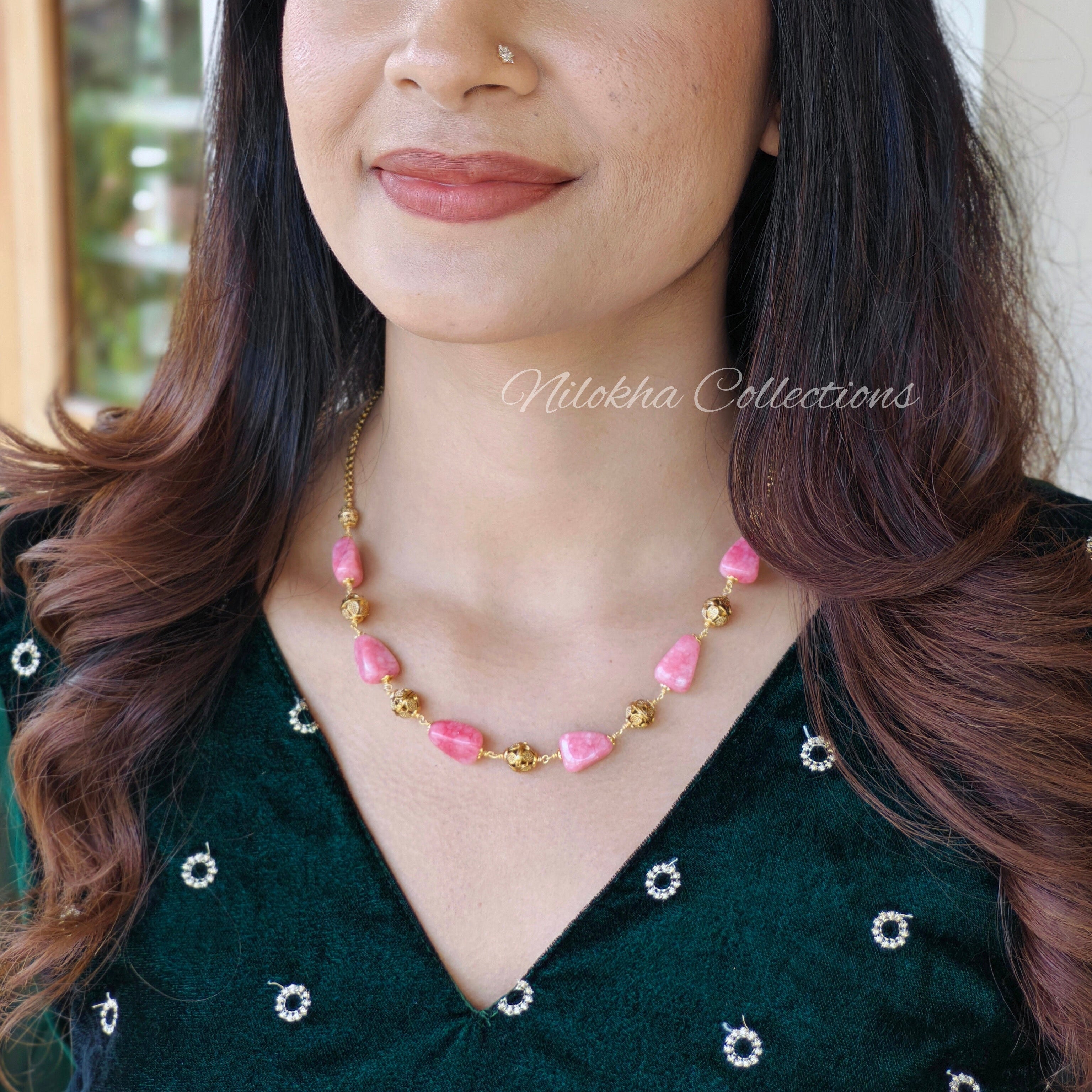 Beads chain with mix of golden balls |NAN217