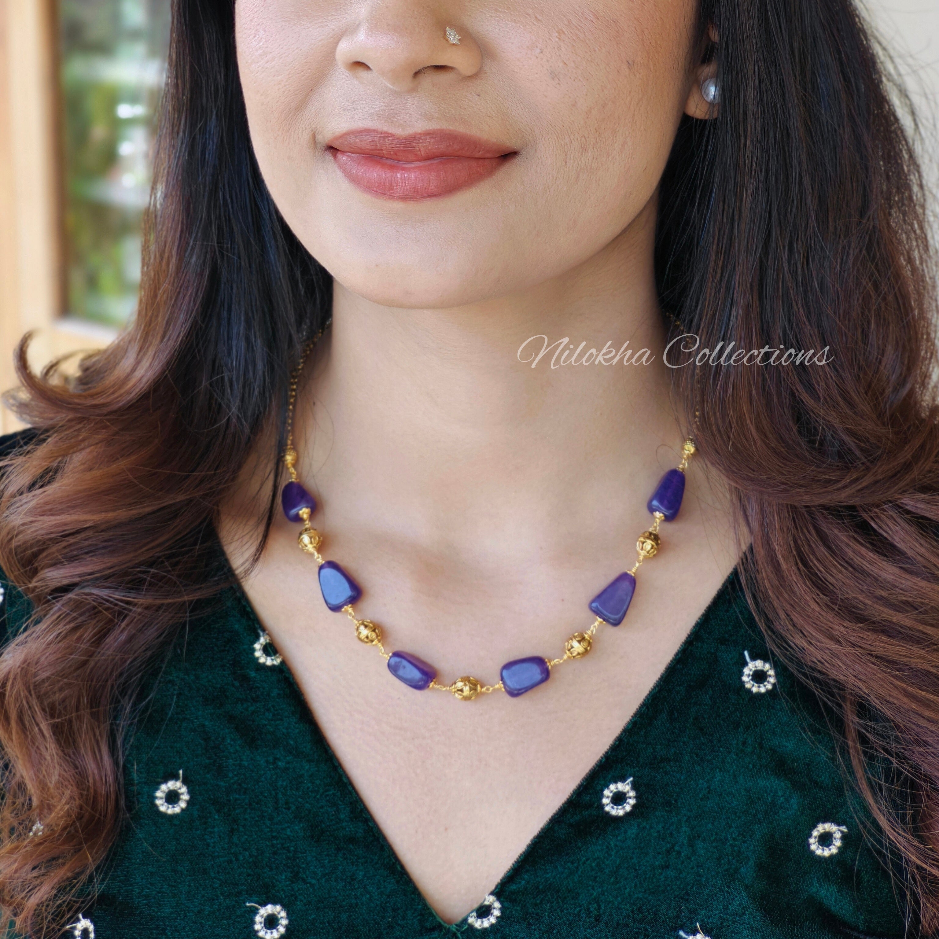 Beads chain with mix of golden balls |NAN217