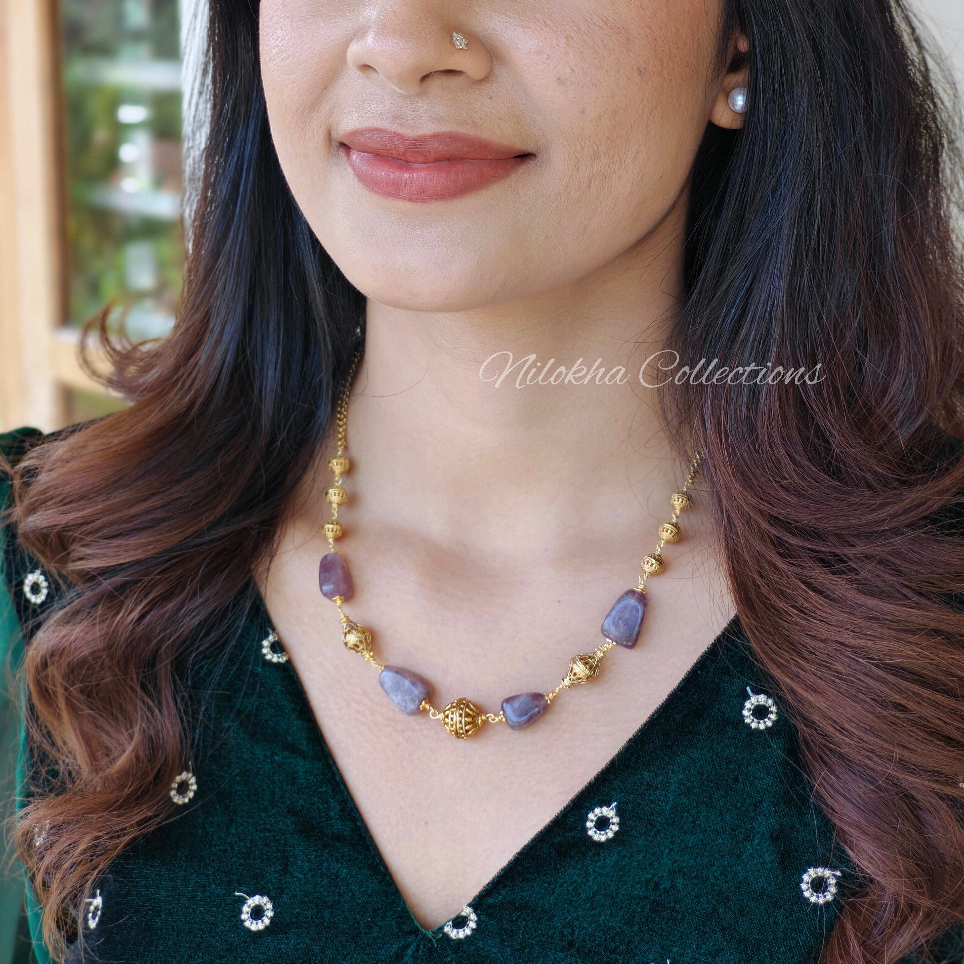 Beads chain with mix of golden balls |NAN217