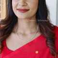1 layer Short chain with rice pearls | NAN239A