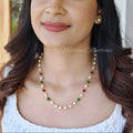 1 layer pearl chain with red and green beads | NAN248