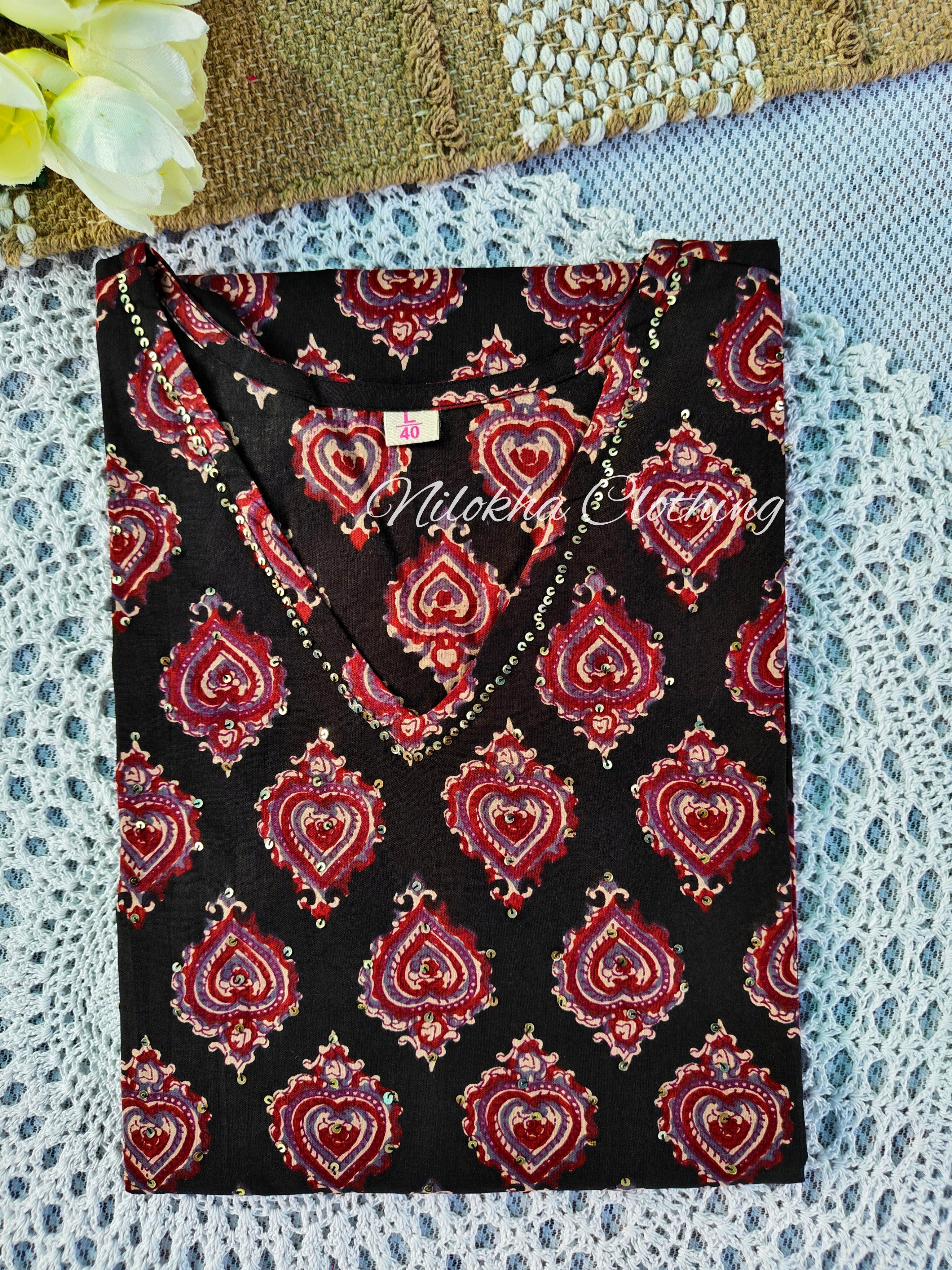 Ajrakh print cotton kurti | NCK101