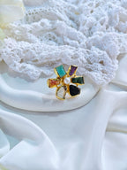 Natural stone statement finger rings | NGR08