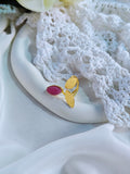 Stone petal finger rings | NGR10