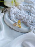 Stone petal finger rings | NGR10
