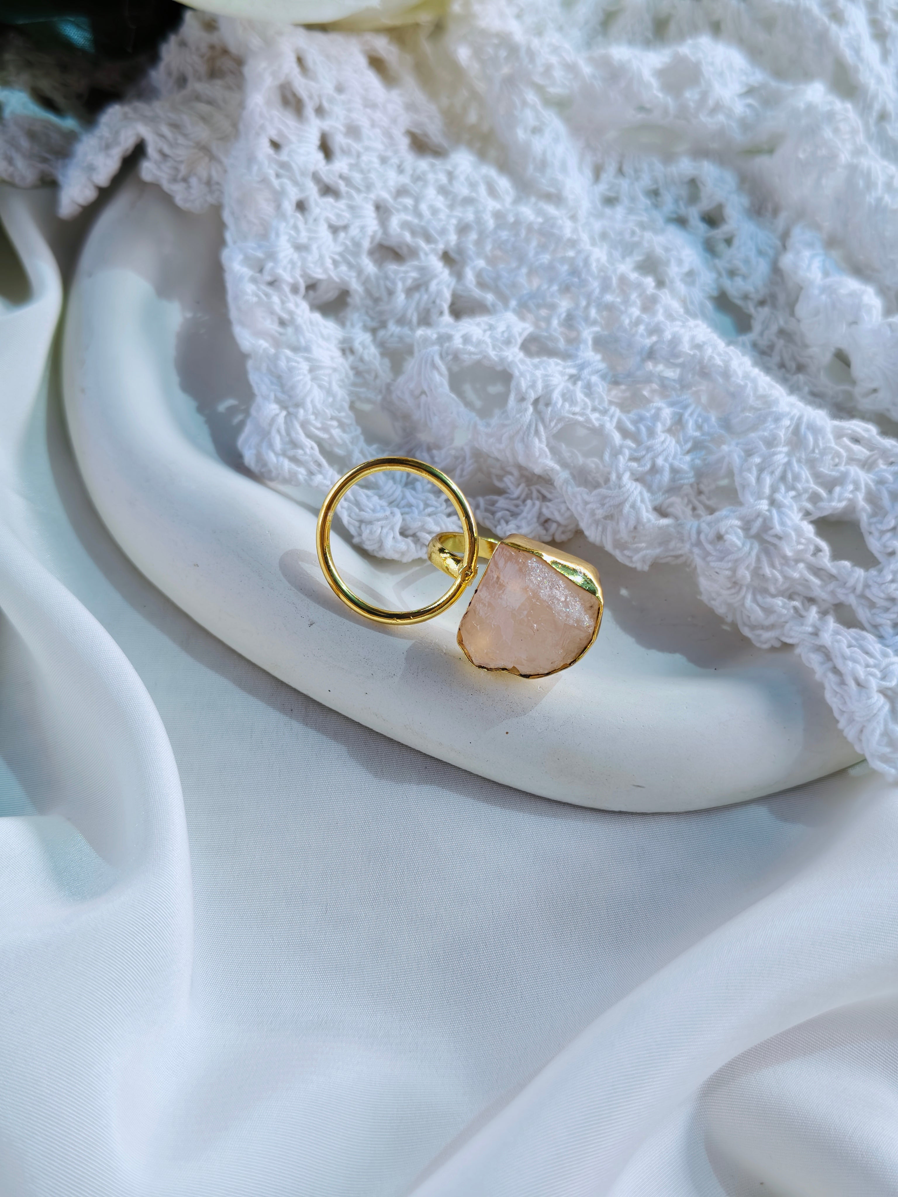 Natural stone circle finger rings | NGR09