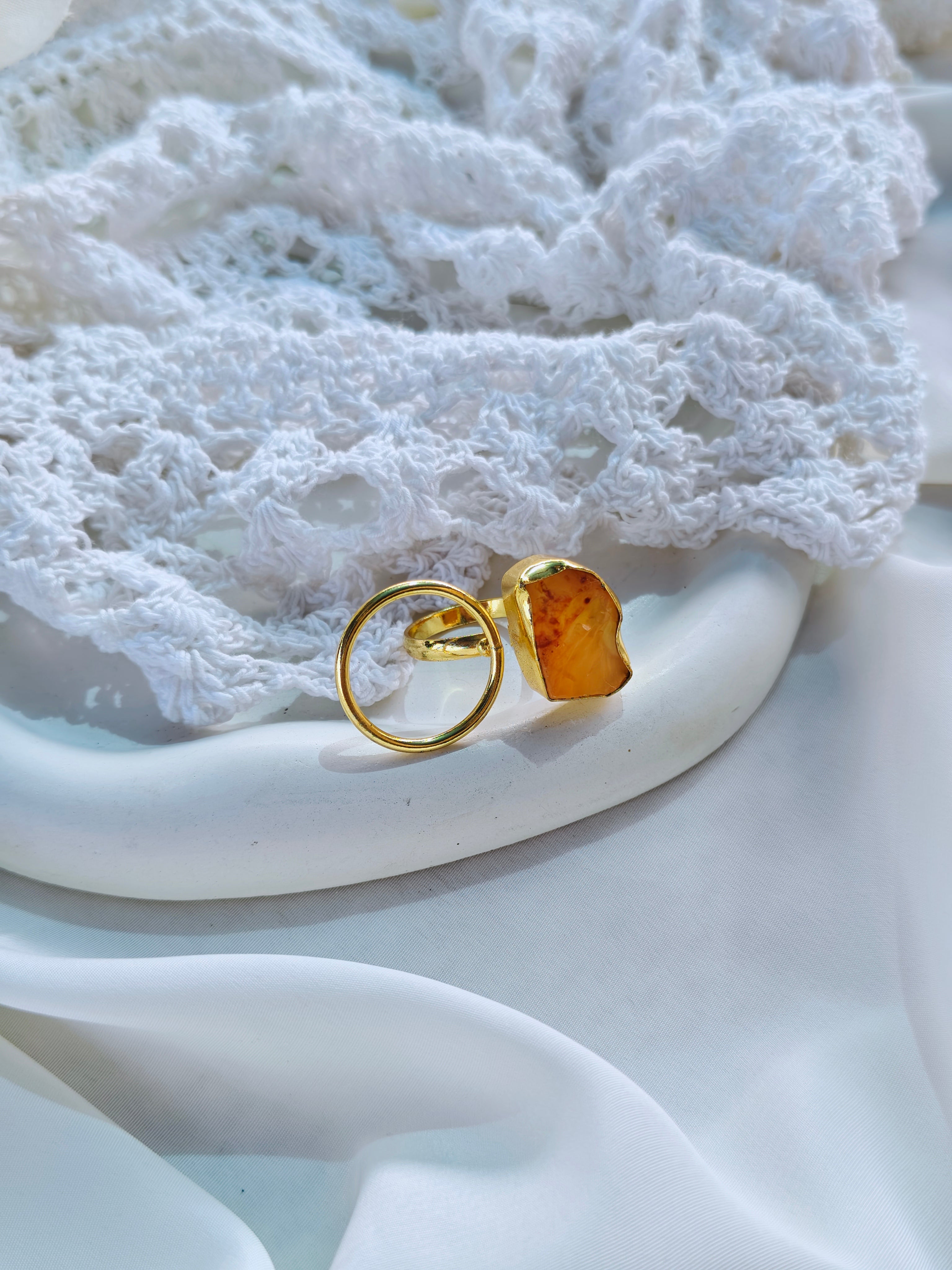 Natural stone circle finger rings | NGR09