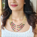4 layer pearl chain with multi beads | NAN259