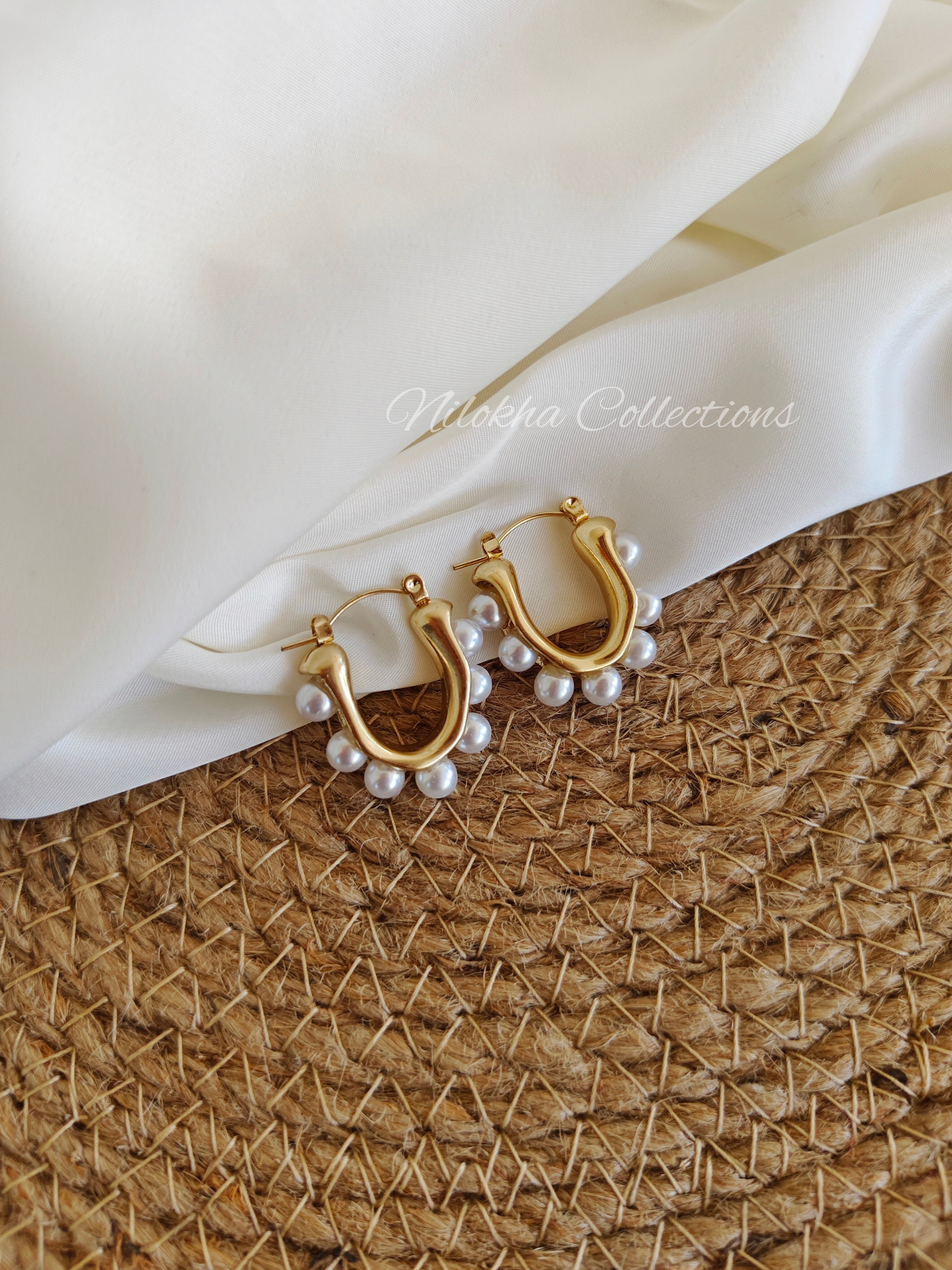 Anti-tarnish pearl hoops | NTE18