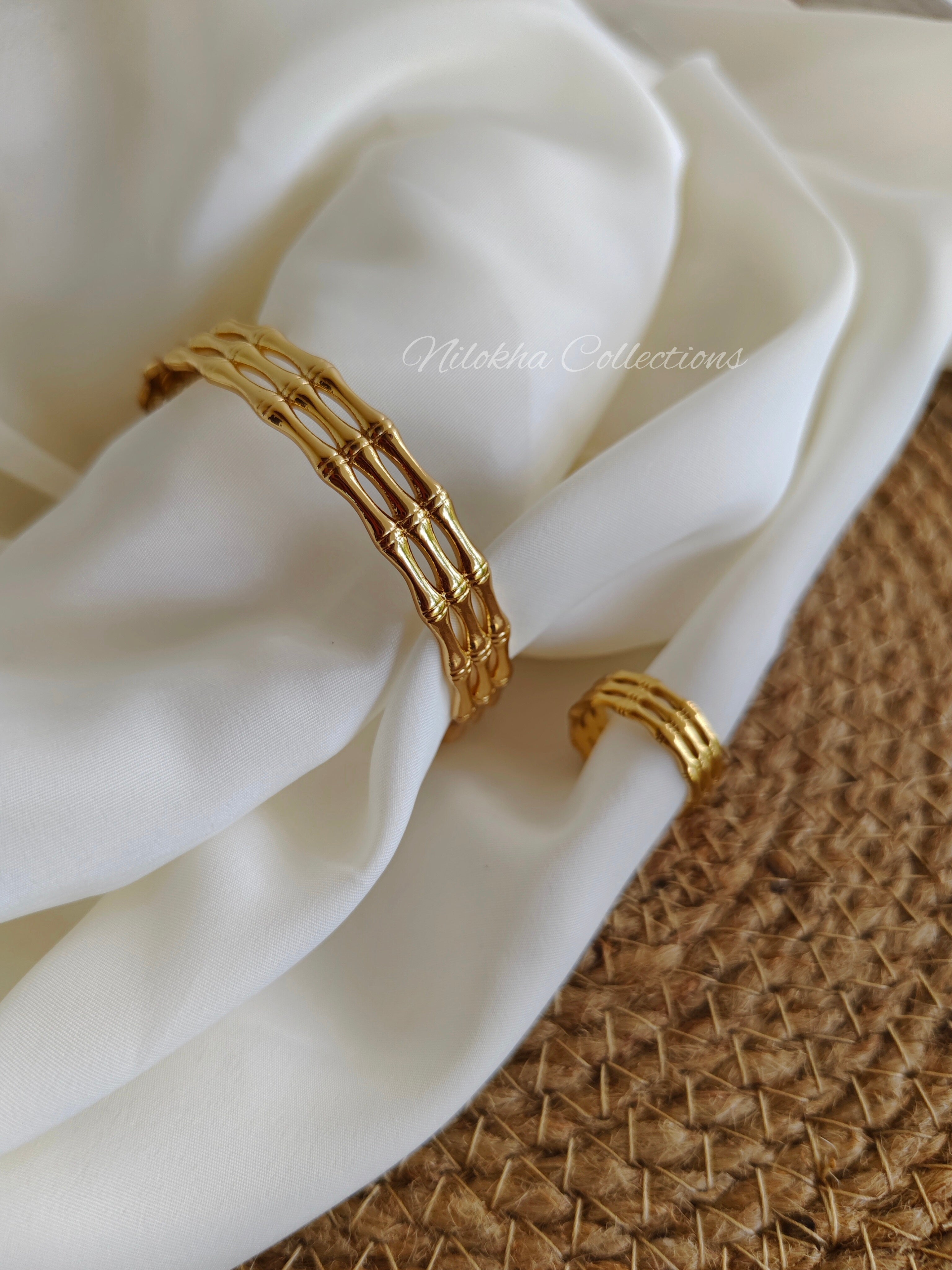 Layered pattern bracelet and finger ring combo | NTB30