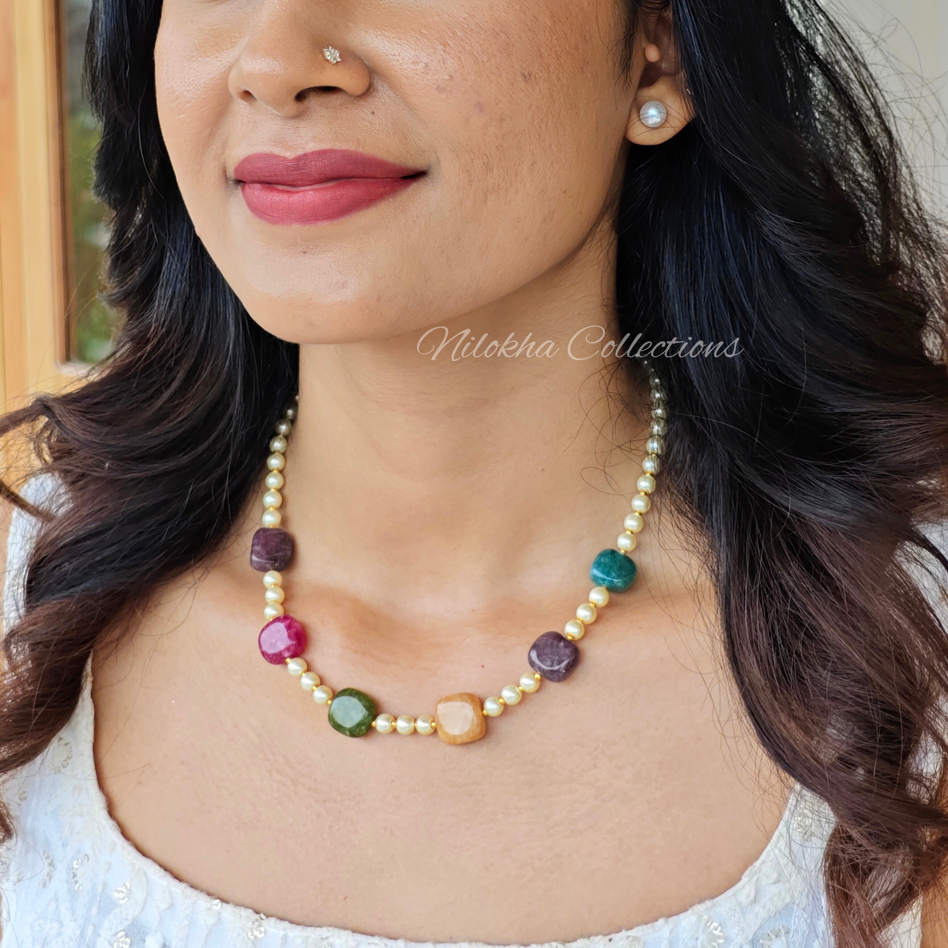 Simple pearl chain with multi beads | NAN260